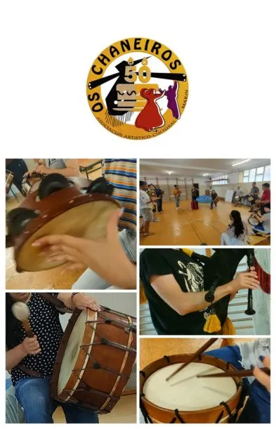 Collage de imaxes dos ensaios de Os Chaneiros