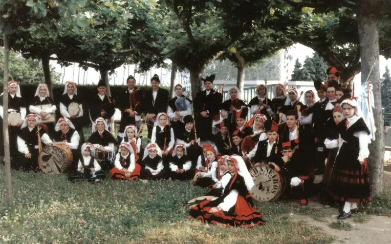 Foto de grupo de Os Chaneiros, principios anos '90