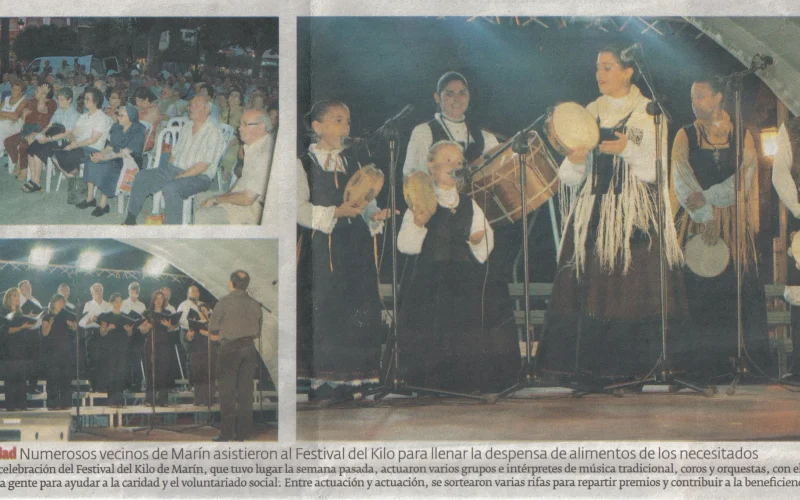 Acción solidaria e actuación de Os Chaneiros na Festa do Kilo en 2009